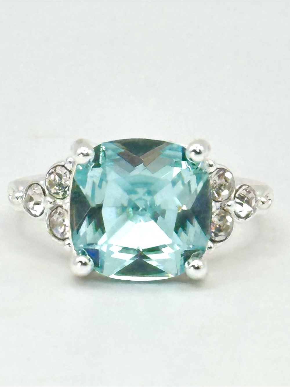 Cocktail Ring / Statement Ring Aqua Stone Size 9